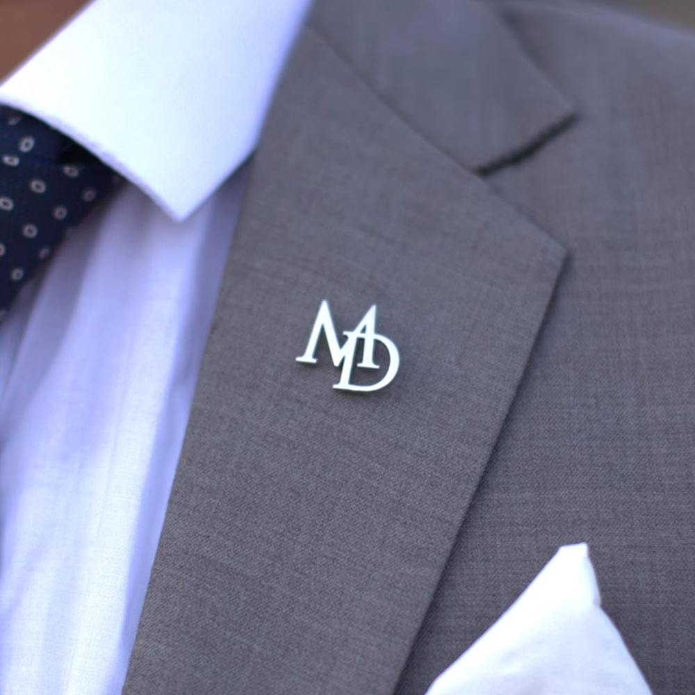 Men Accessories Brooch - Custom Initials Brooch for Men's Suit