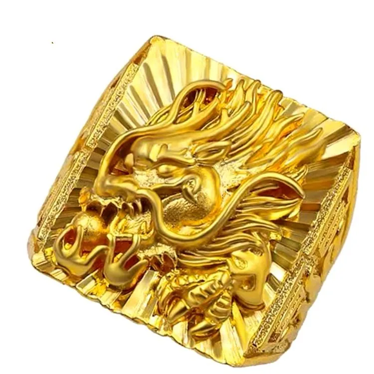 Men'S Yellow Accessories - Real Pure K Gold Color Embossed