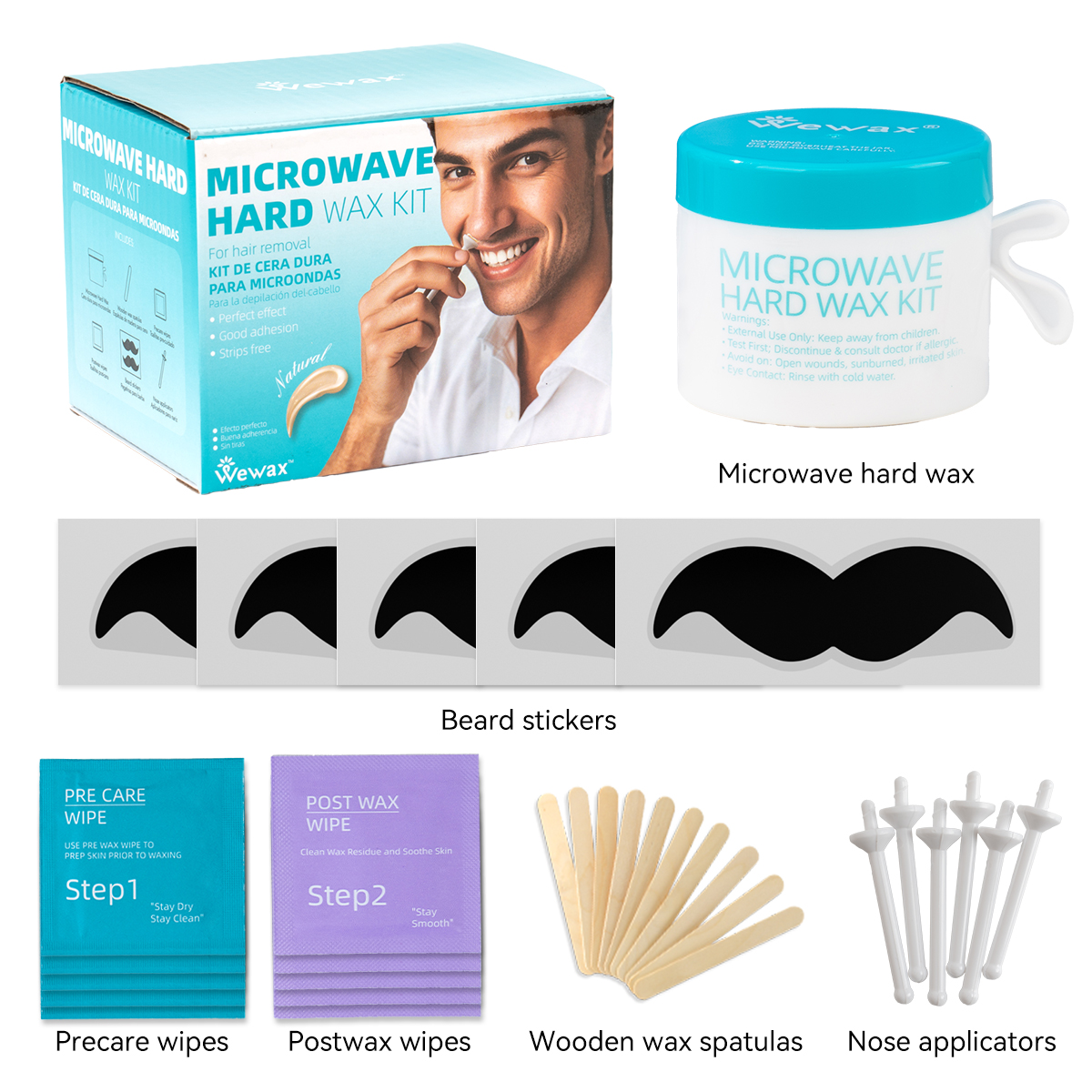 Men Accessories Combo Set - Men Facial Hair Removal Wax Set