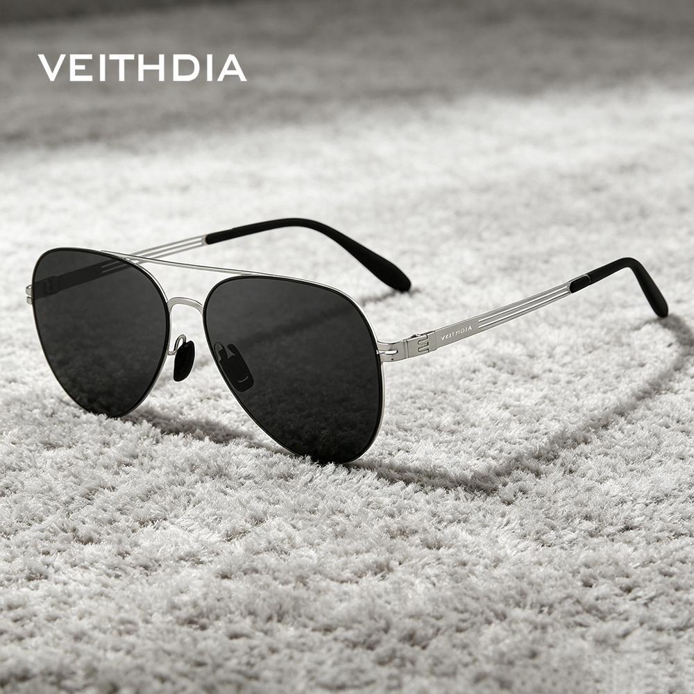 Sunglasses Polarized Men - VEITHDIA Fashion Nylon Pilot Sunglasses Stainless