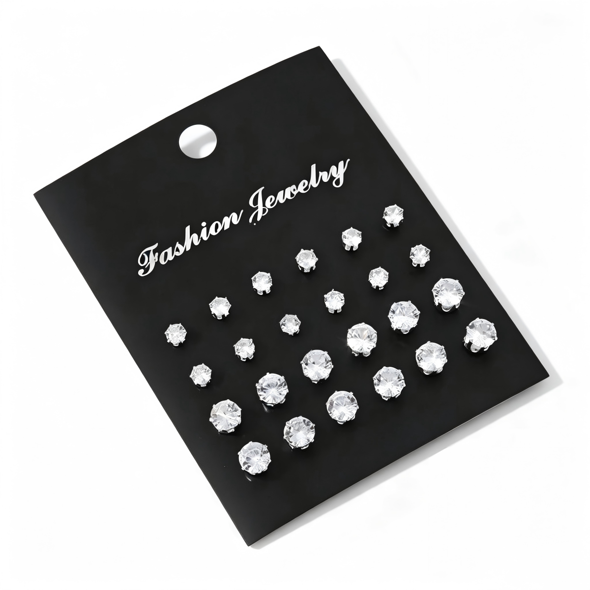 Men Accessories Combo Set - 12 Pairs Cubic Zirconia Simulated Pearl