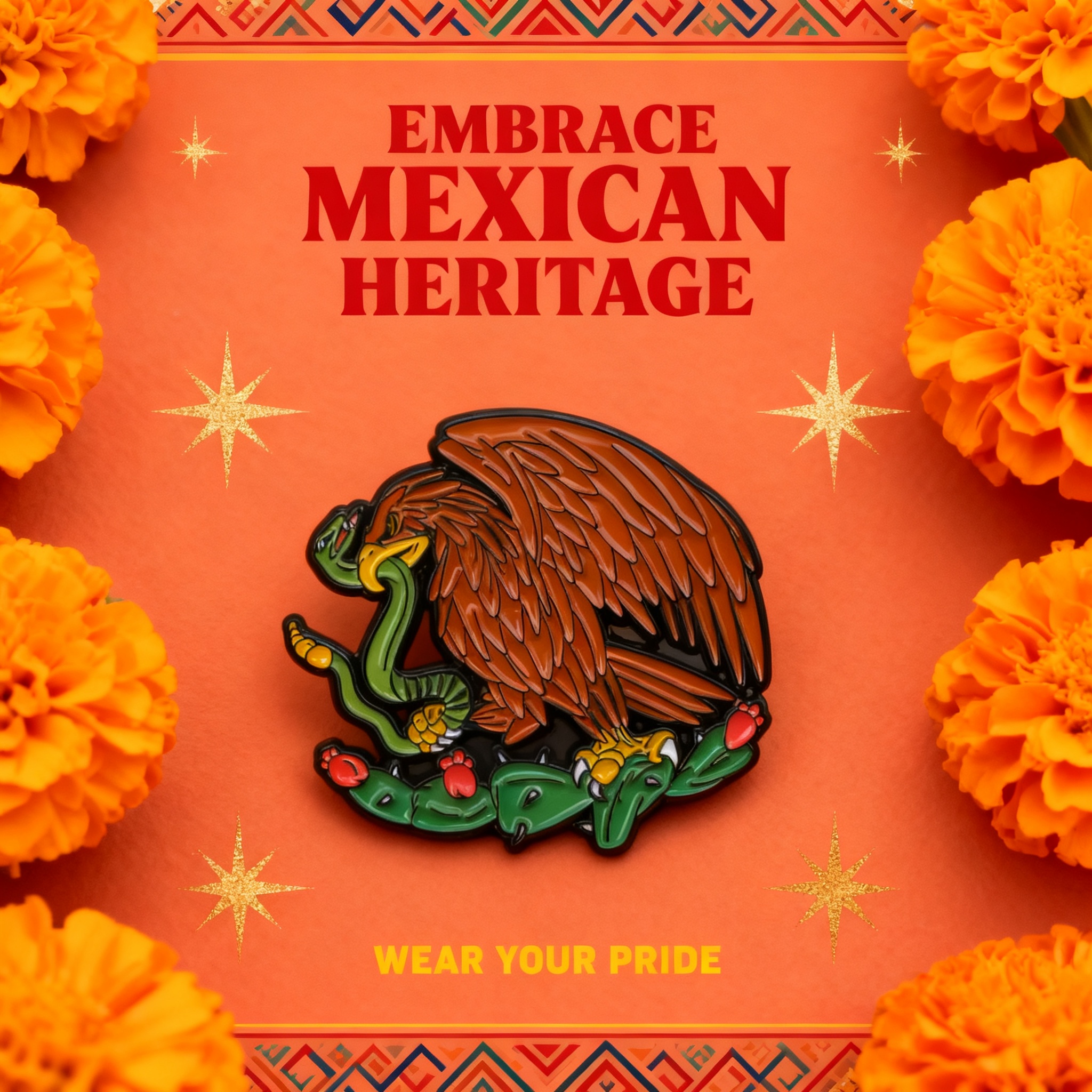 Men Accessories Brooch - Mexican Eagle Enamel Pin Mexico Flag