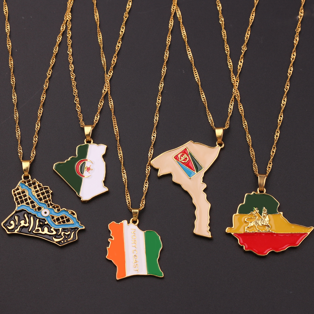 Men'S Accessories Fashion - Fashion Trend World Map Necklace Creative