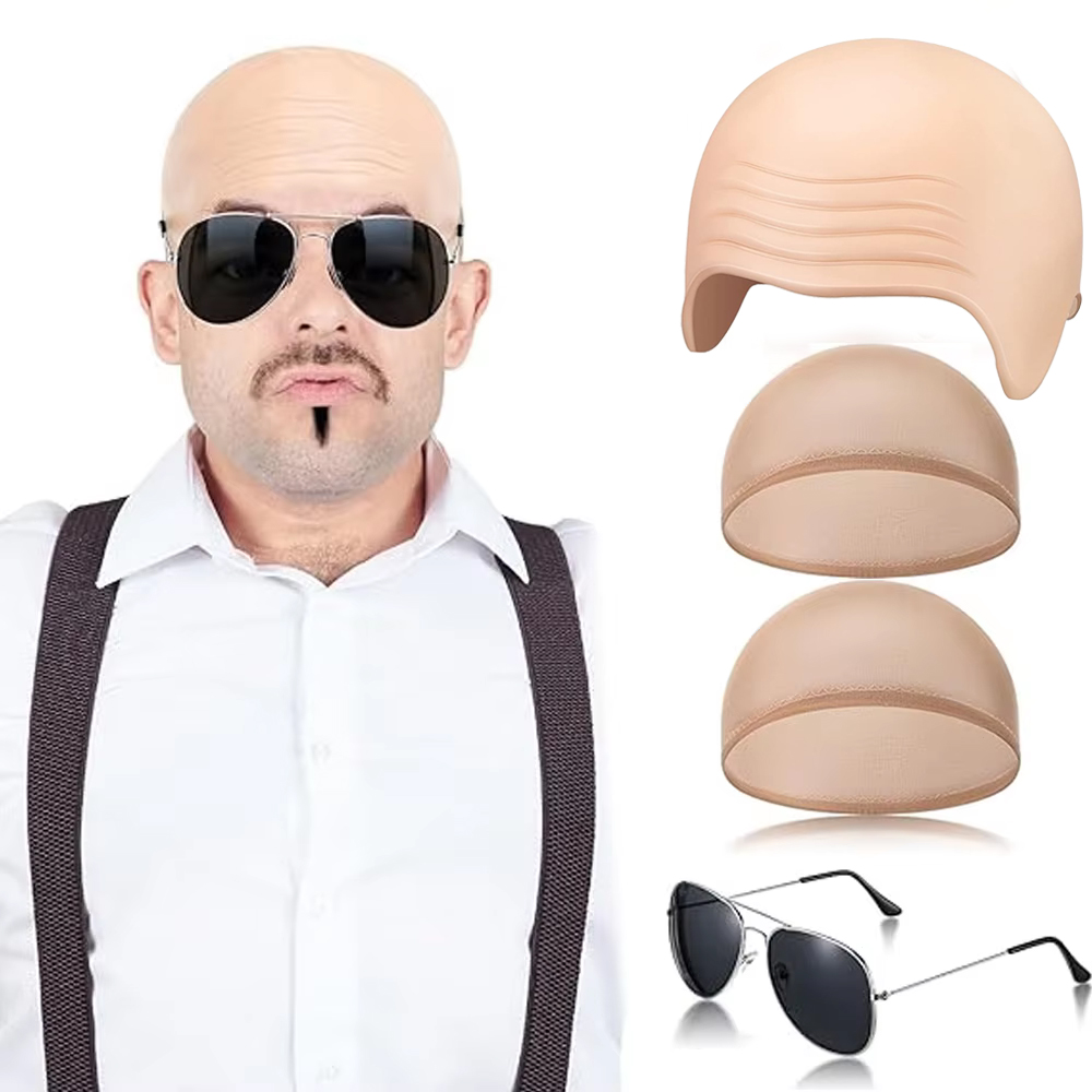 4 Pcs Bald Caps Set Makeup Bal - огляд і ціна Men Accessories Combo Set