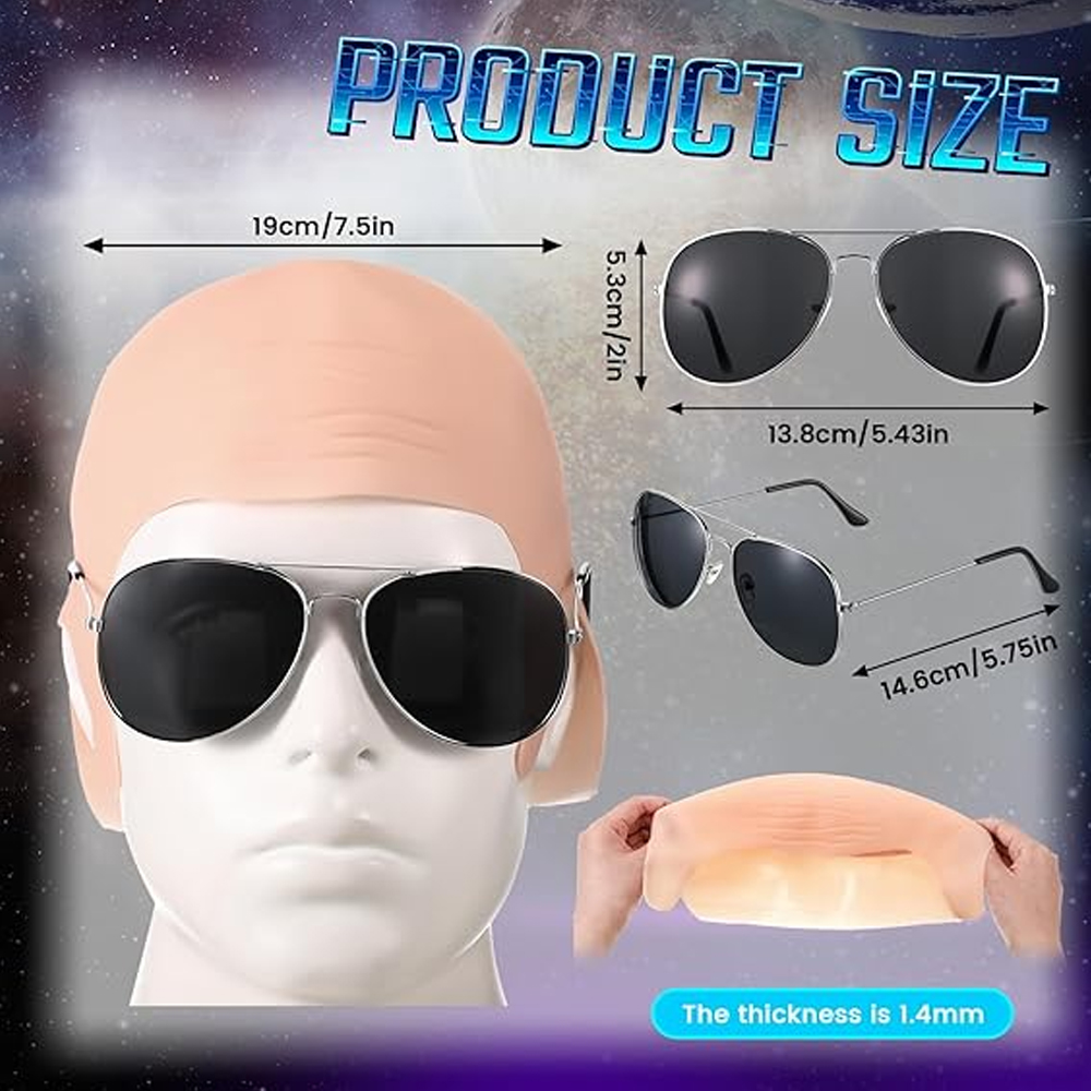 4 Pcs Bald Caps Set Makeup Bal - огляд і ціна Men Accessories Combo Set