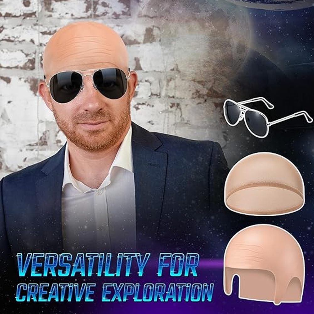 4 Pcs Bald Caps Set Makeup Bal - огляд і ціна Men Accessories Combo Set