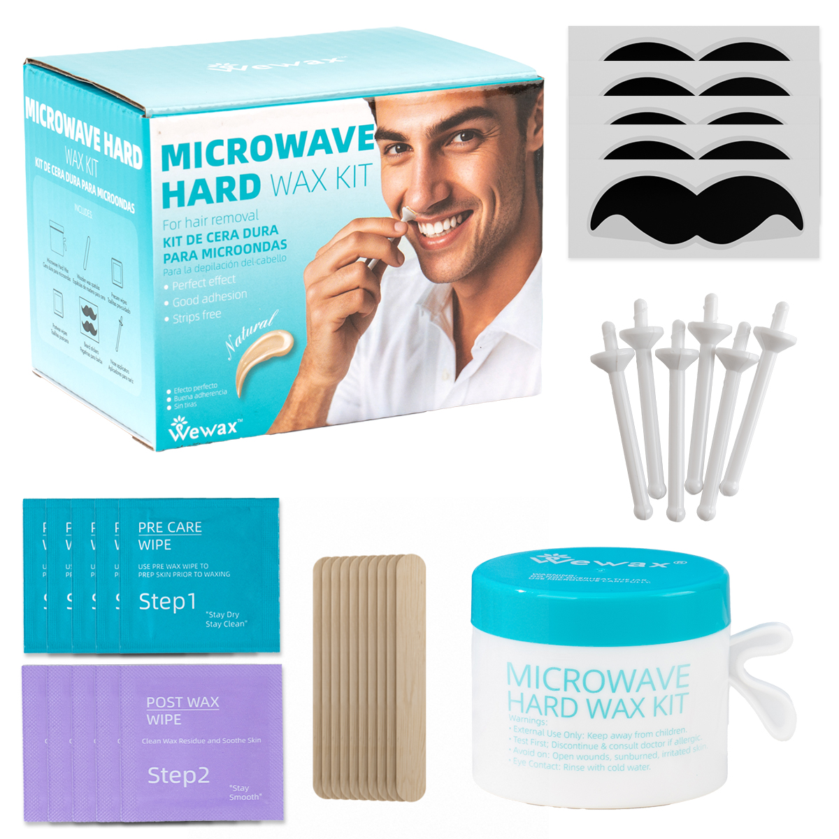 Men Facial Hair Removal Wax Se - огляд і ціна Men Accessories Combo Set