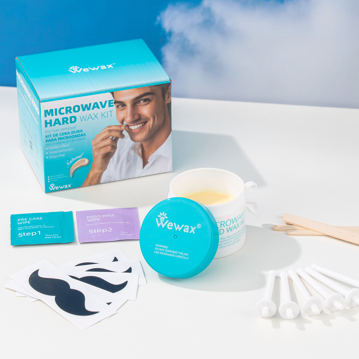 Men Facial Hair Removal Wax Se - огляд і ціна Men Accessories Combo Set