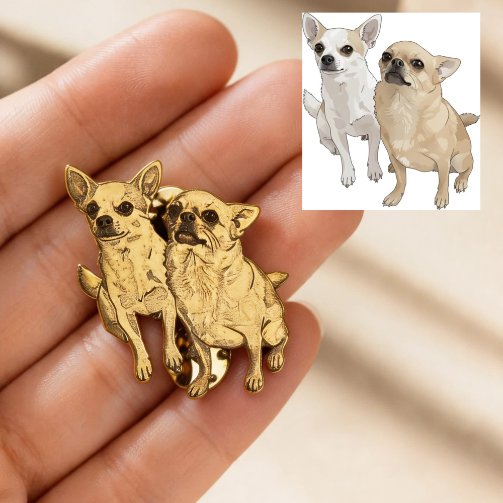 Custom Engrave Pet Photo Pins  - огляд і ціна Men Accessories Brooch