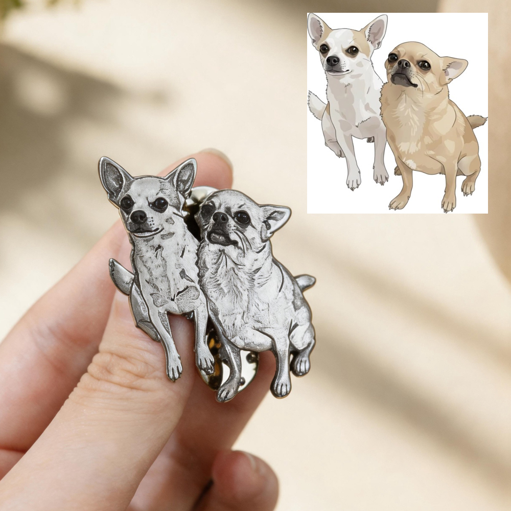 Custom Engrave Pet Photo Pins  - огляд і ціна Men Accessories Brooch