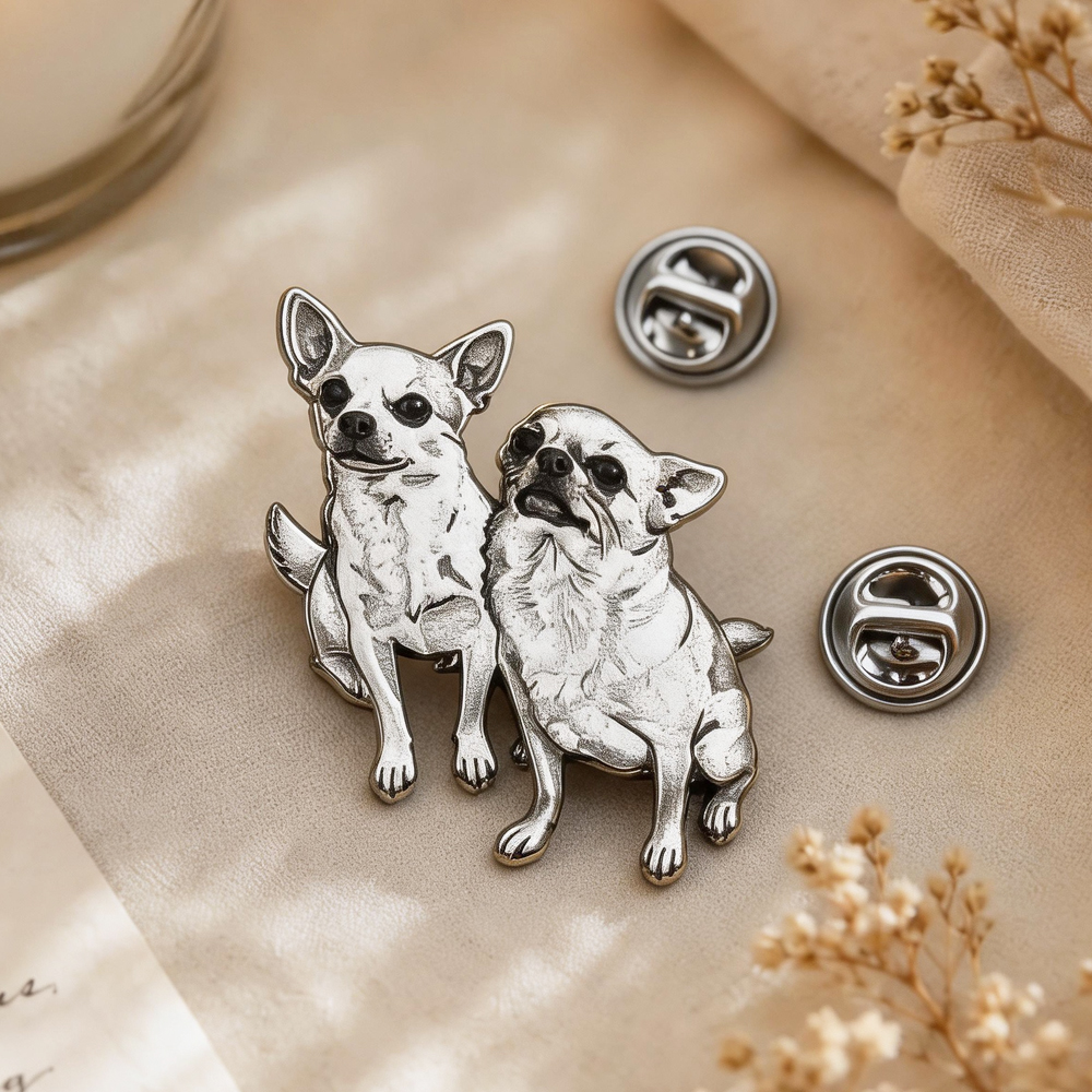 Custom Engrave Pet Photo Pins  - огляд і ціна Men Accessories Brooch