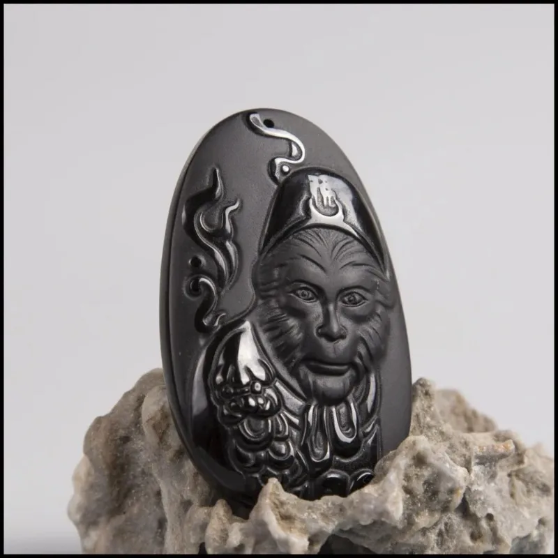 Natural Obsidian Sun WuKong Pe - огляд і ціна Men Accessories For Hand