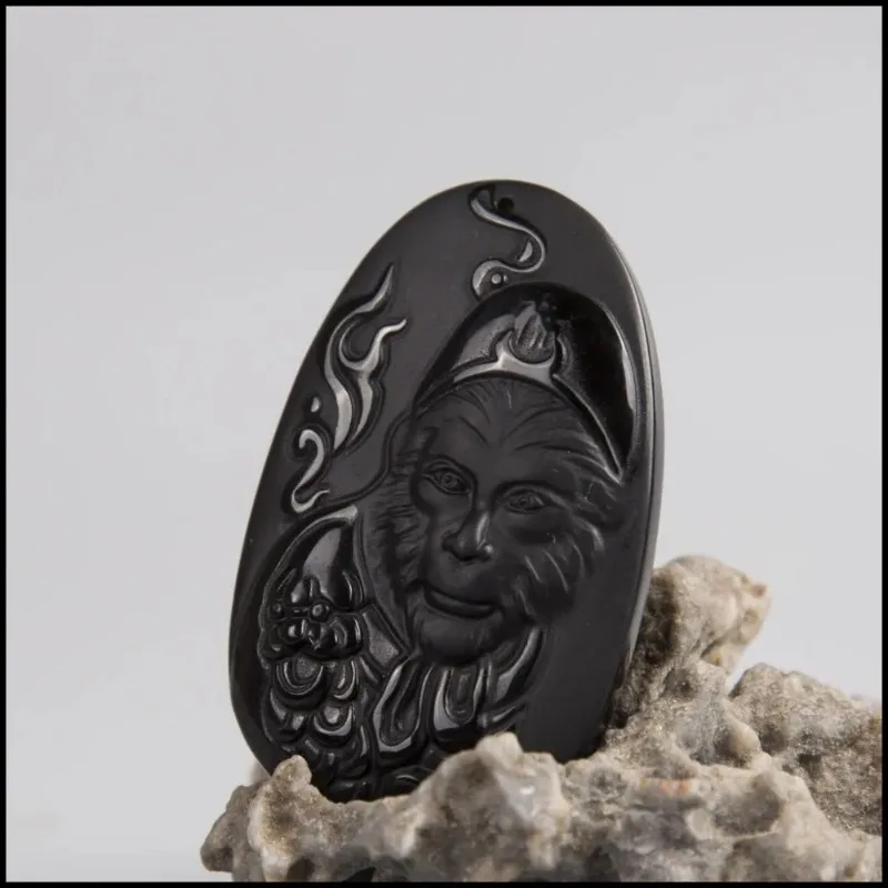Natural Obsidian Sun WuKong Pe - огляд і ціна Men Accessories For Hand