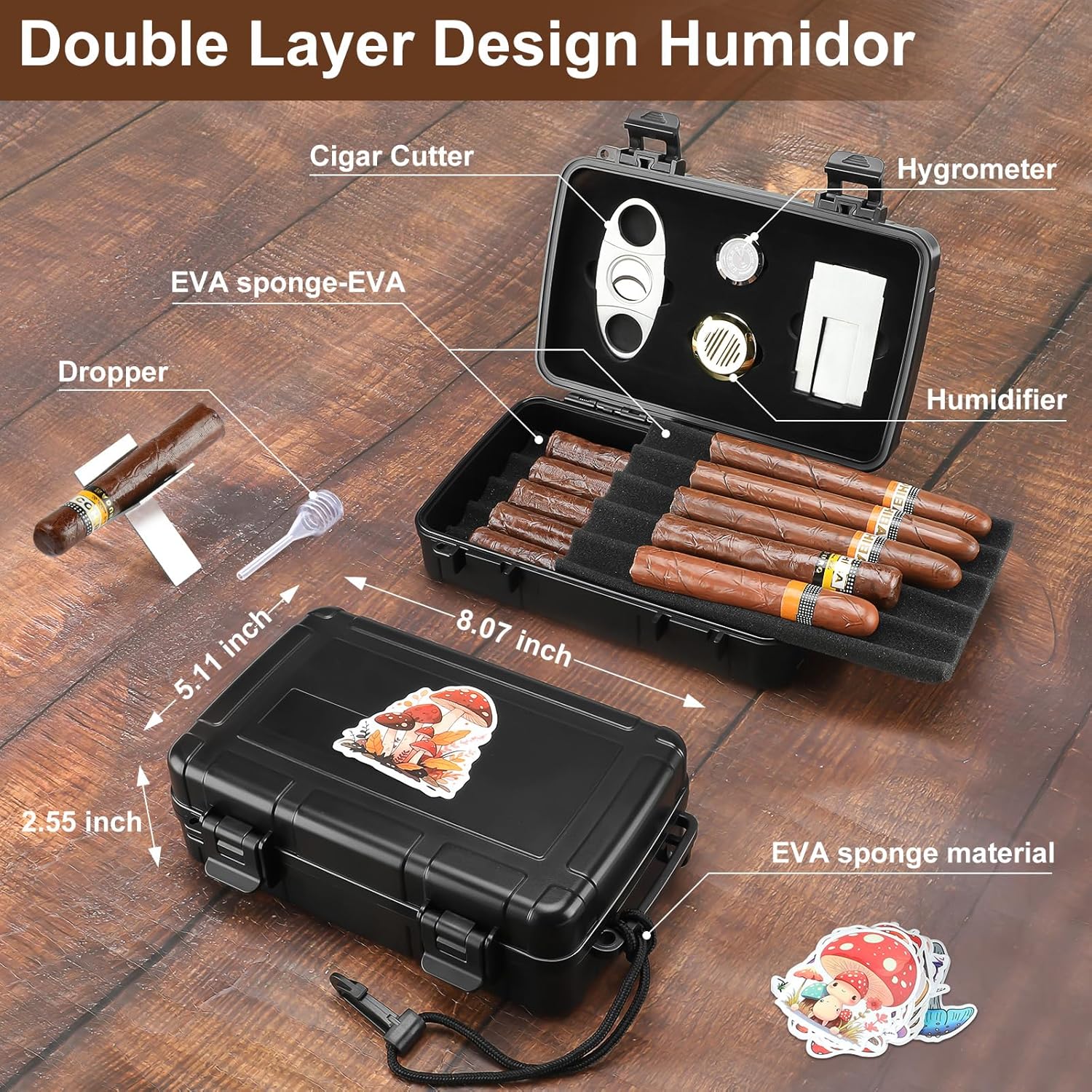 Portable Cigar Humidor Holds 1 - огляд і ціна Men'S Mens Accessories